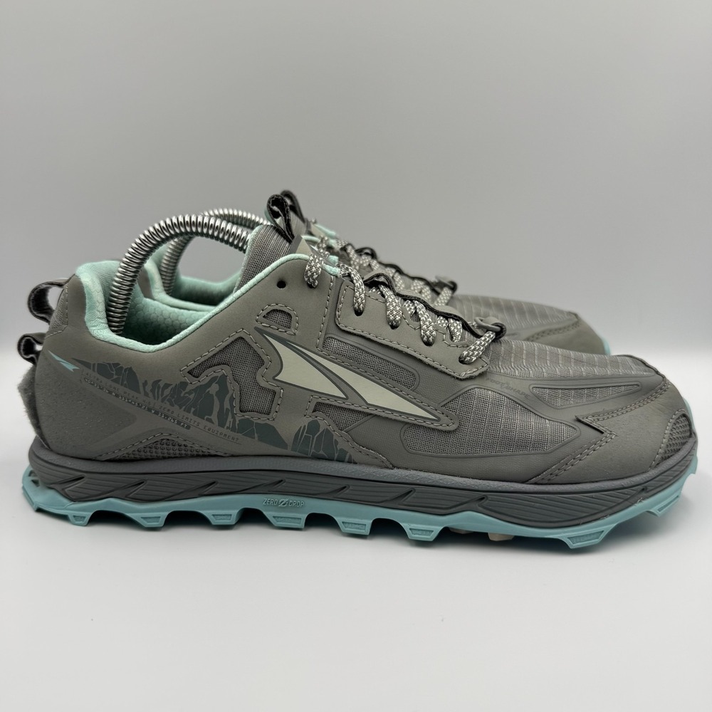 Altra Lone Peak 4.5 Women's Size 10.5 Gray Blue Trail Running Shoes AL0A4QTX246